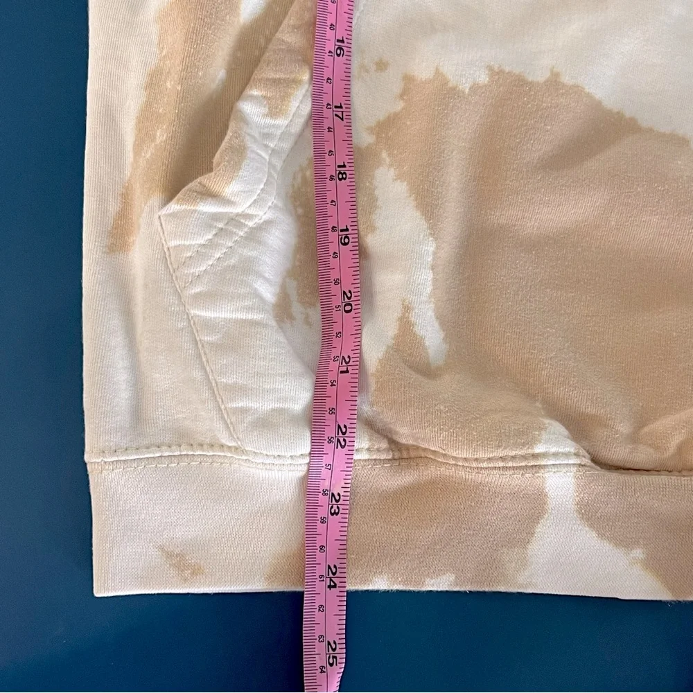 Tan & Off White/Lt Cream Tie Dye VIBES SPEAK LOUDER THAN WORDS Hoodie Sweatshirt - Picture 14 of 14